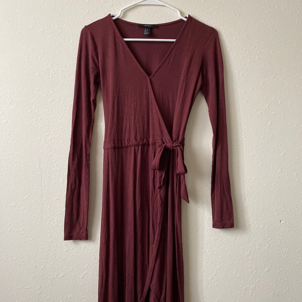 Maxi tie long sleeve luxury dress